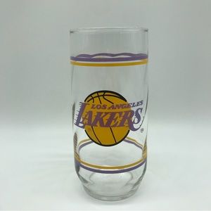 Vintage Los Angeles Lakers Basketball Drinking Glass Tumbler Tall Soda Cup 80s